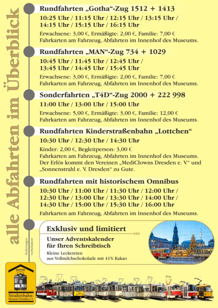 Fahrplan Öffnungstag November 2024