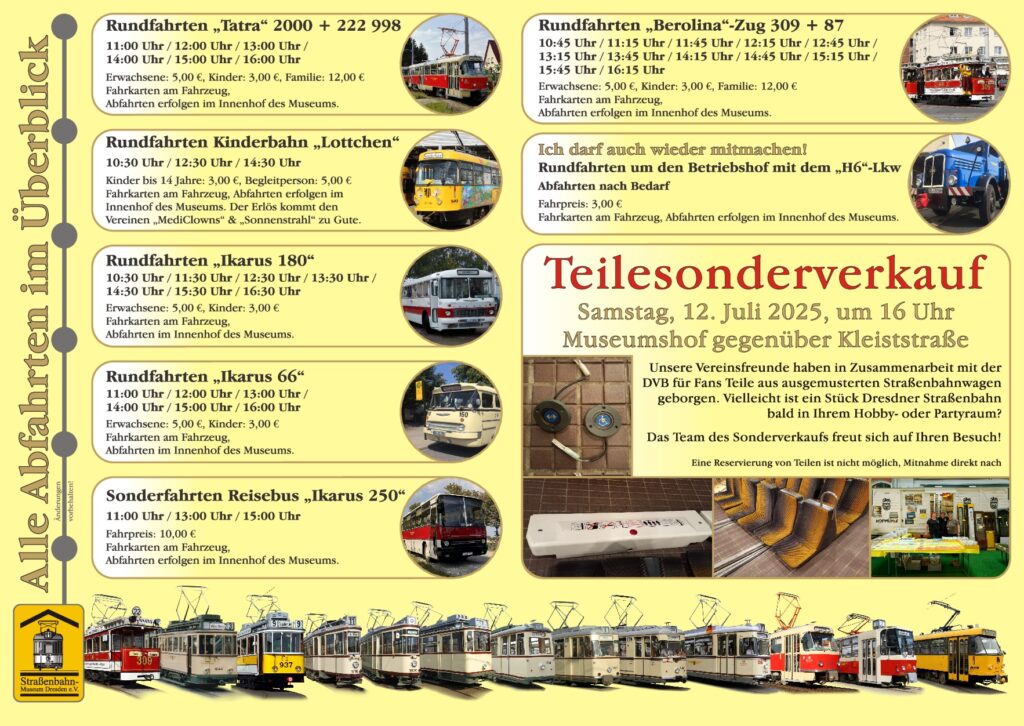 Fahrplan Öffnungstag Juli 2025